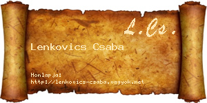 Lenkovics Csaba névjegykártya